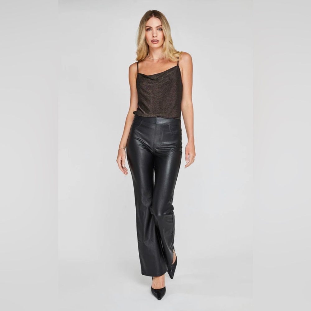 NWT Gentle Fawn Hayes Faux Leather Flare Pants XS Black